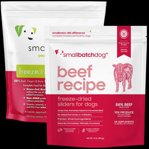 smallbatch Freeze Dried Dog Food Sliders - Beef - 14oz Bag